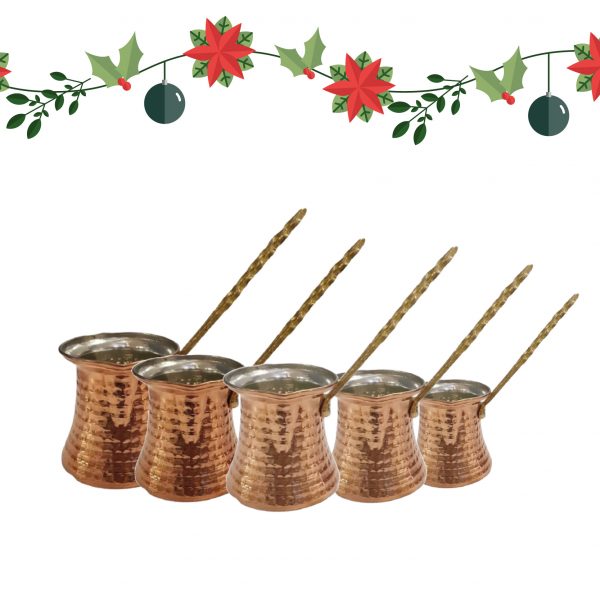 SET DE 5 CAFETERAS DE COBRE