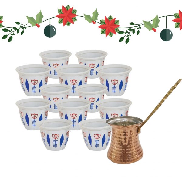 PACK 12 TAZAS SIN OREJA + 1 CAFETERA DE COBRE 300ml - Imagen 4