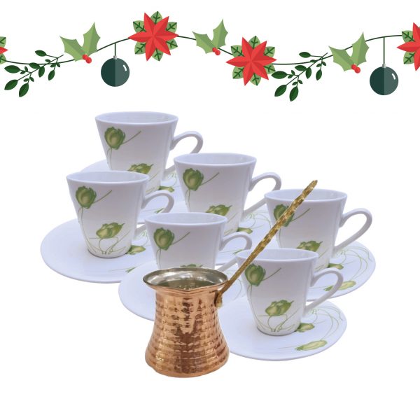 PACK 6 TAZAS + 1 CAFETERA DE COBRE 200ml - Imagen 4