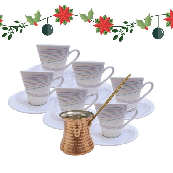 PACK 6 TAZAS + 1 CAFETERA DE COBRE 200ml - Imagen 5